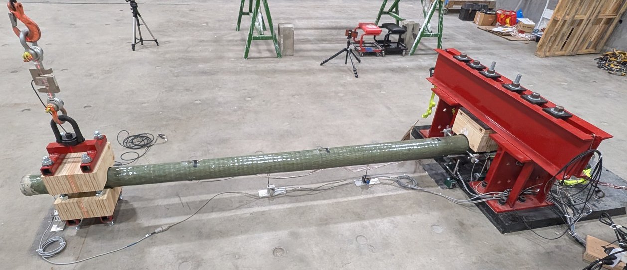 Test on a composite pole