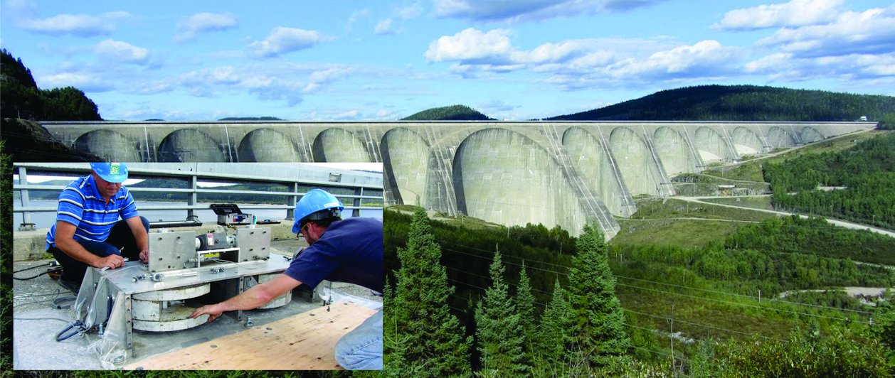 Forced vibration test on the Daniel-Johnson Dam (Manic-5)